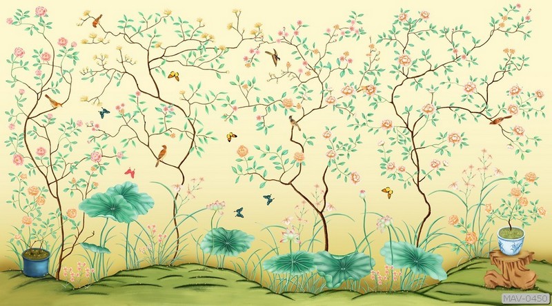 Cây hoa hồng leo và chim MAV-0450